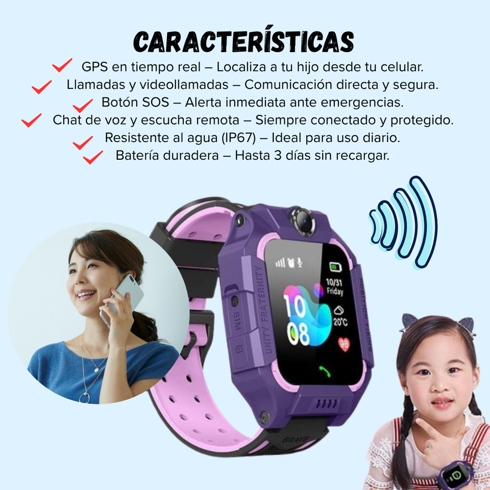 RELOJ INTELIGENTE PARA NIÑOS Q19 CON GPS | ENVÍO GRATIS