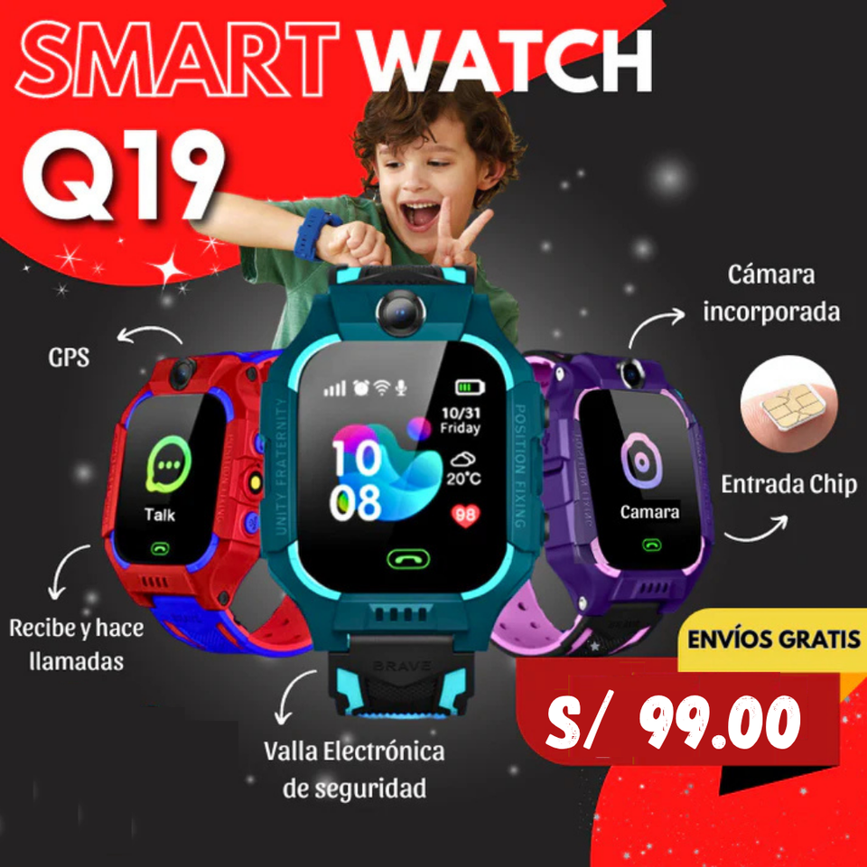 RELOJ INTELIGENTE PARA NIÑOS Q19 CON GPS | ENVÍO GRATIS