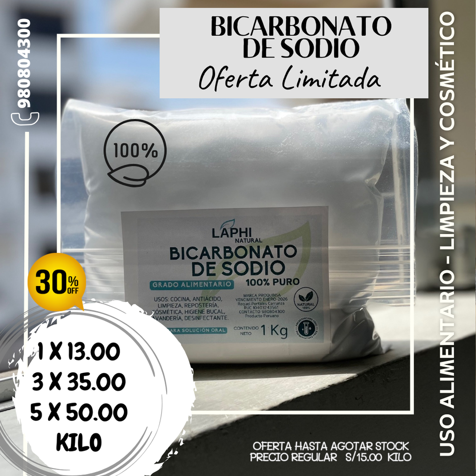 BICARBONATO DE SODIO 100% PURO