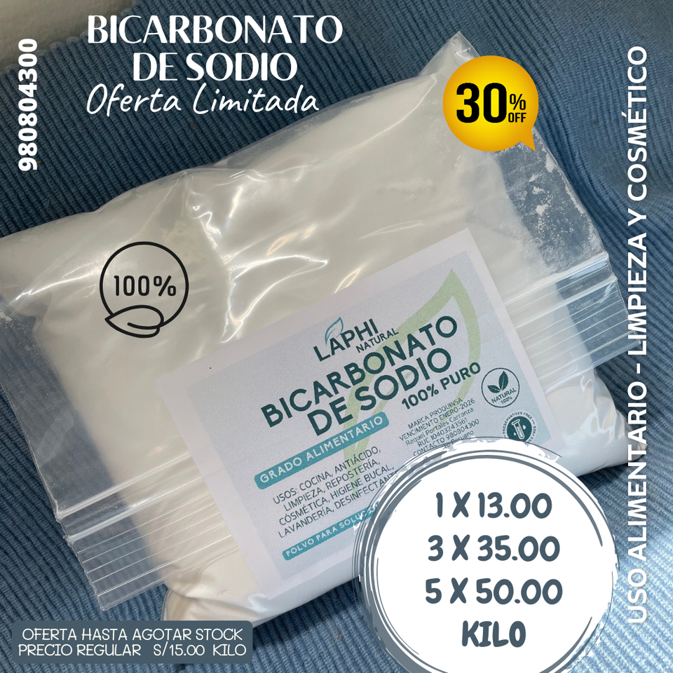 BICARBONATO DE SODIO 100% PURO