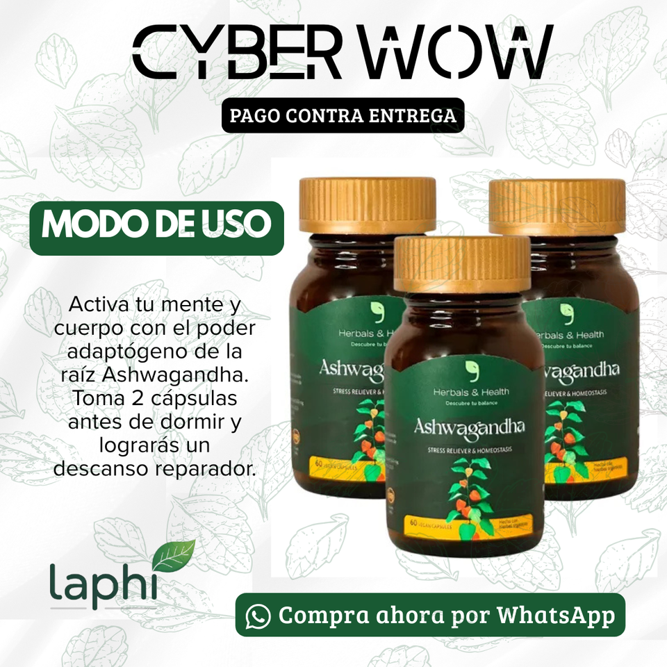 Suplemento de Ashwagandha 100% Natural